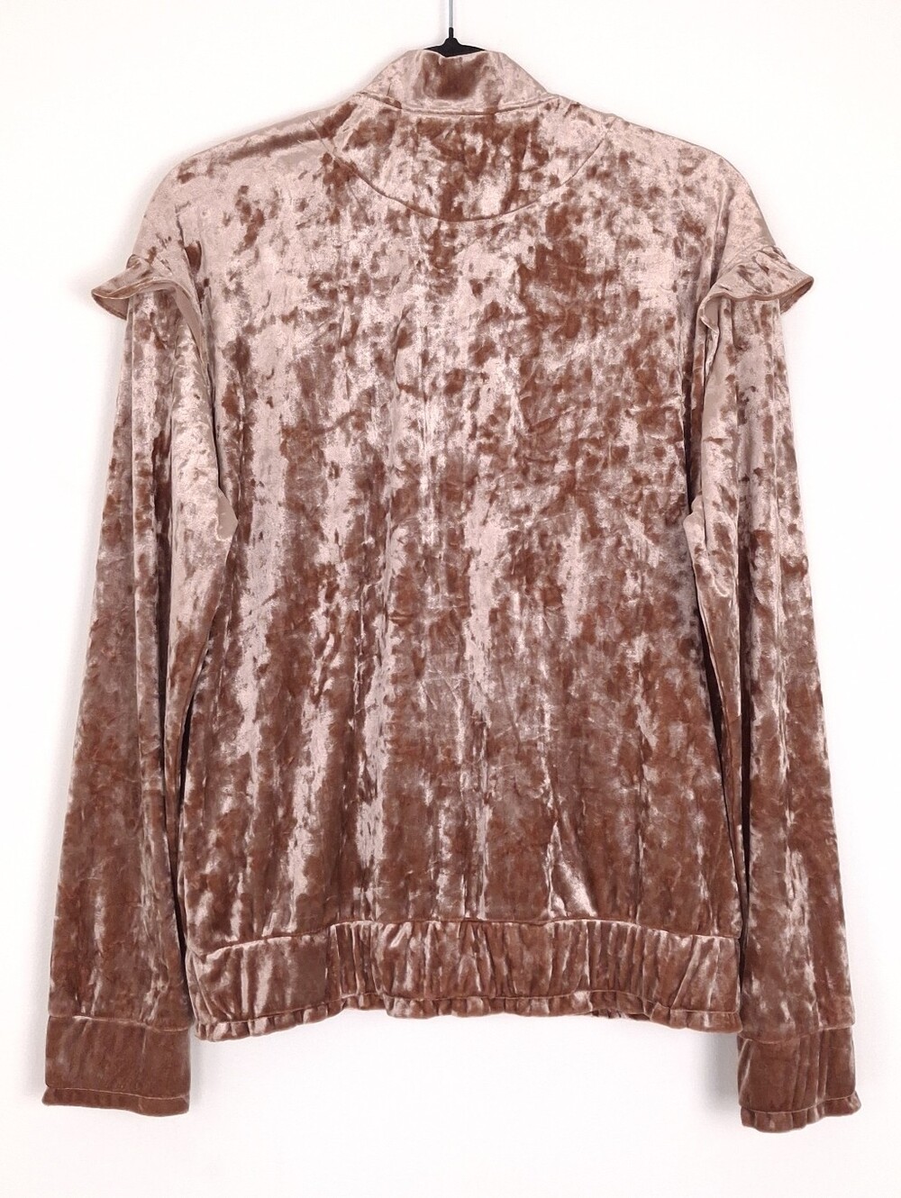 Anthropologie Sabina Musayev crushed velvet bomber jacket romantic blush pink - Picture 2 of 11